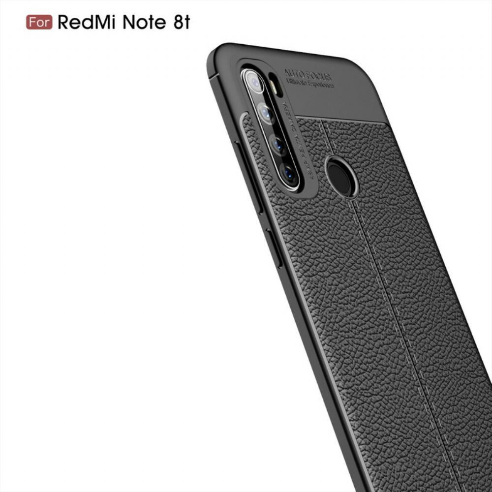 Kryt Na Xiaomi Redmi Note 8T Dvouřadý Kožený Efekt Litchi