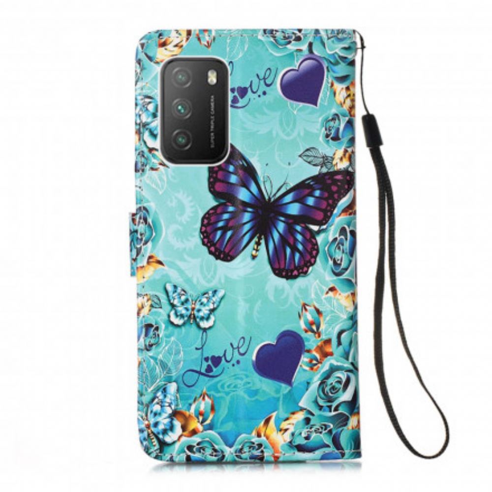 Flipové Pouzdro Na Poco M3 Na Lana Love Butterflies Strappy