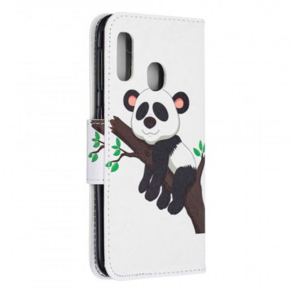 Flipové Pouzdro Na Samsung Galaxy A20e Líná Panda