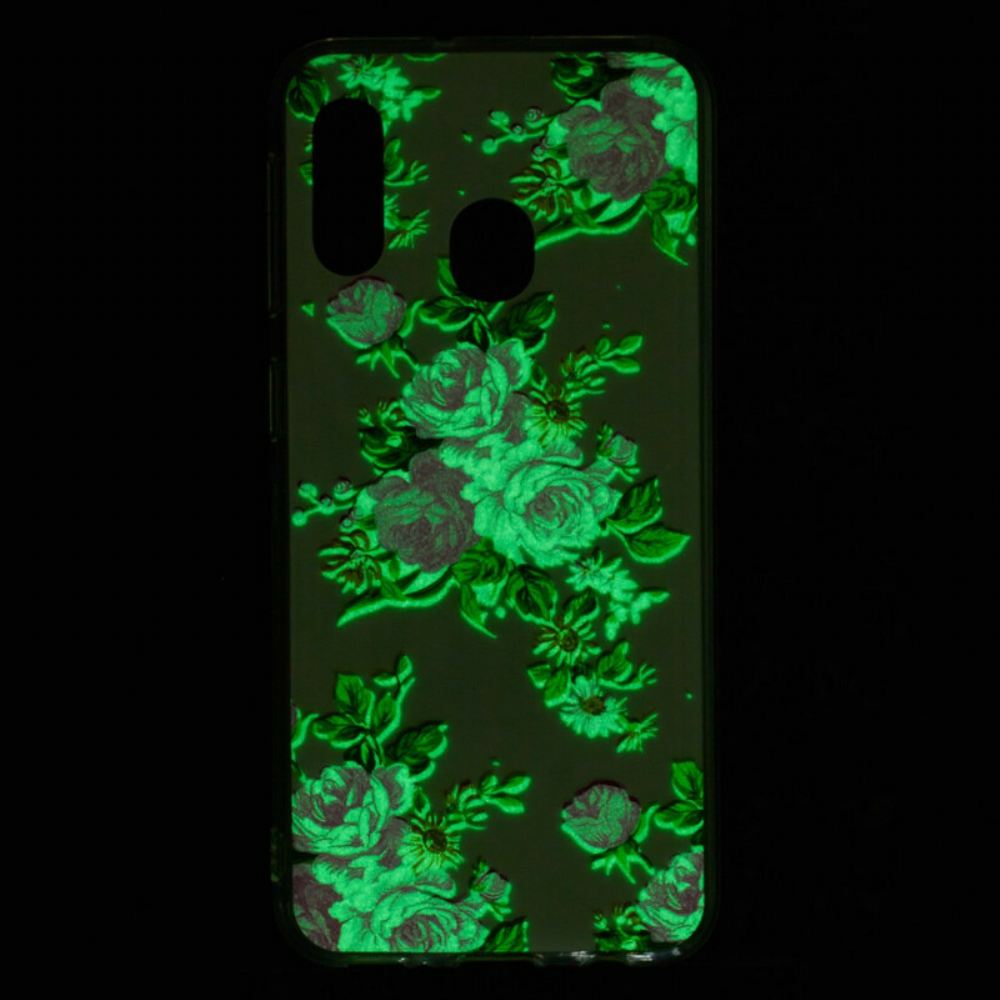 Kryt Na Samsung Galaxy A20e Fluorescenční Květiny Svobody