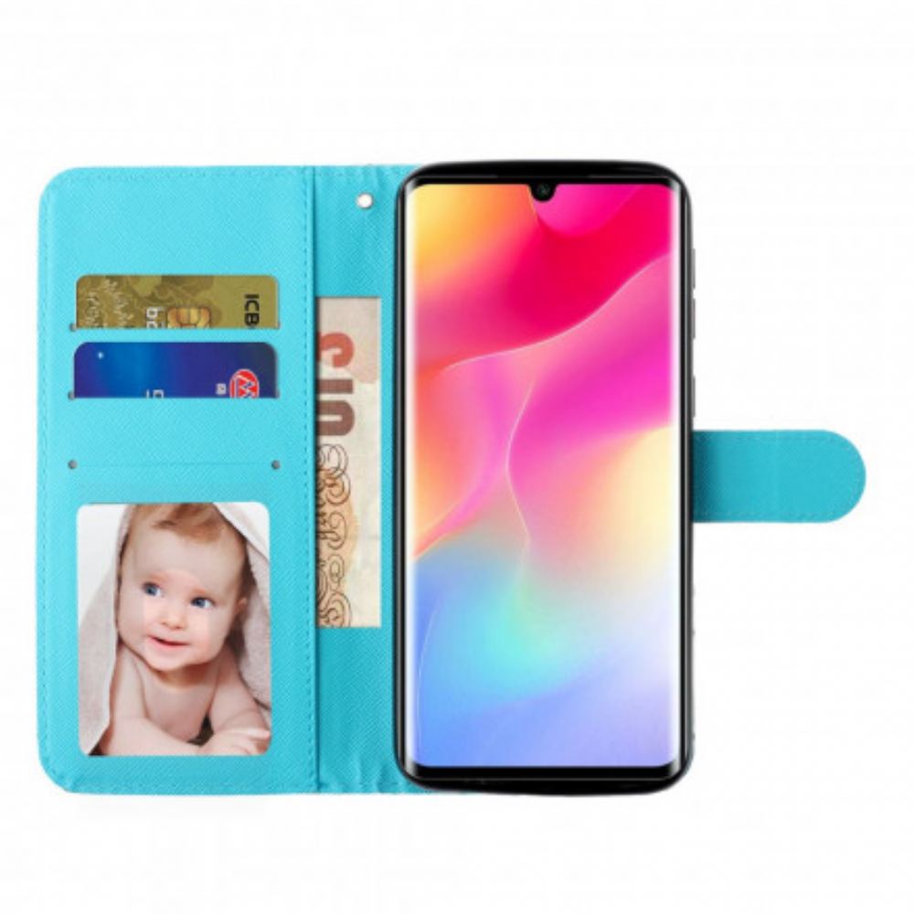 Flipové Pouzdro Na Xiaomi Mi Note 10 Lite Na Lana Mramorové Světlé Pruhy