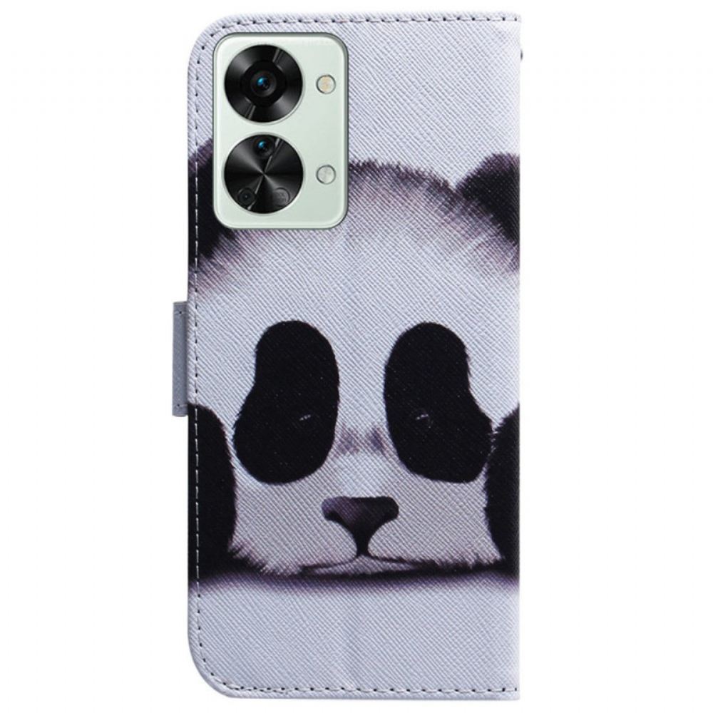 Flipové Pouzdro Na OnePlus Nord 2T 5G Na Lana Panda S Popruhem