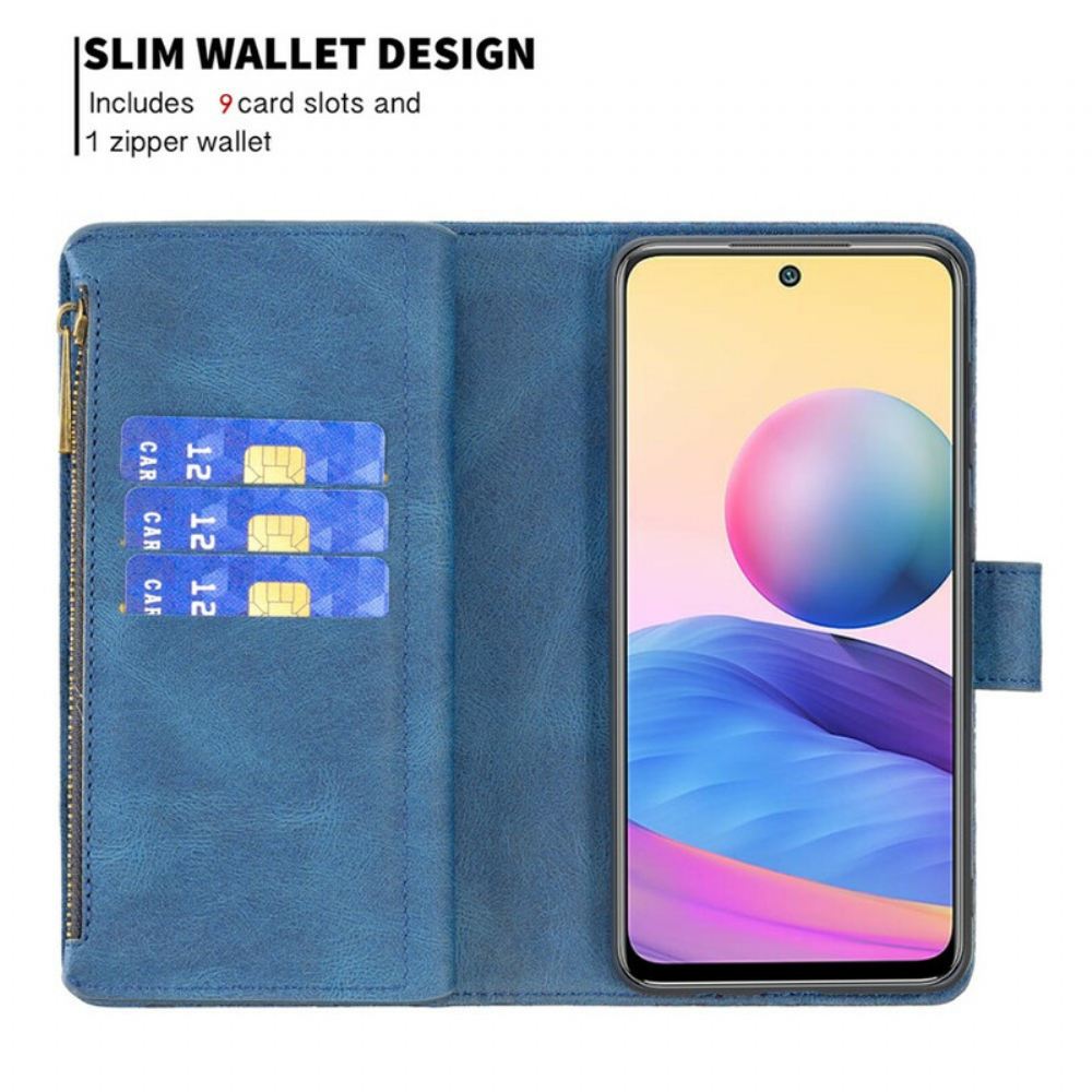 Flipové Pouzdro Na Xiaomi Redmi Note 10 5G / Poco M3 Pro 5G Kapsa Na Zip S Motýlkem