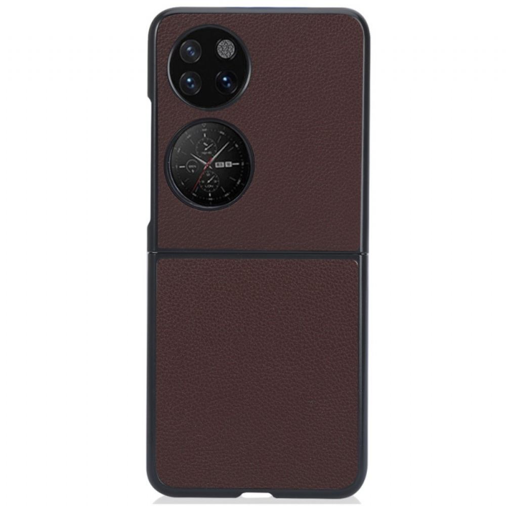 Kryt Na Huawei P50 Pocket Kožený Efekt Litchi