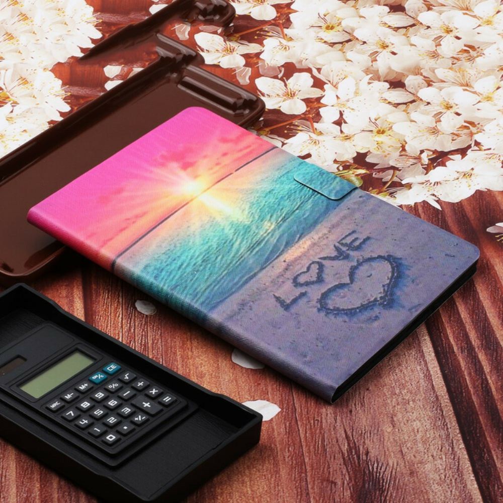 Kožené Pouzdro Na Samsung Galaxy Tab S6 Lite Láska Při Západu Slunce