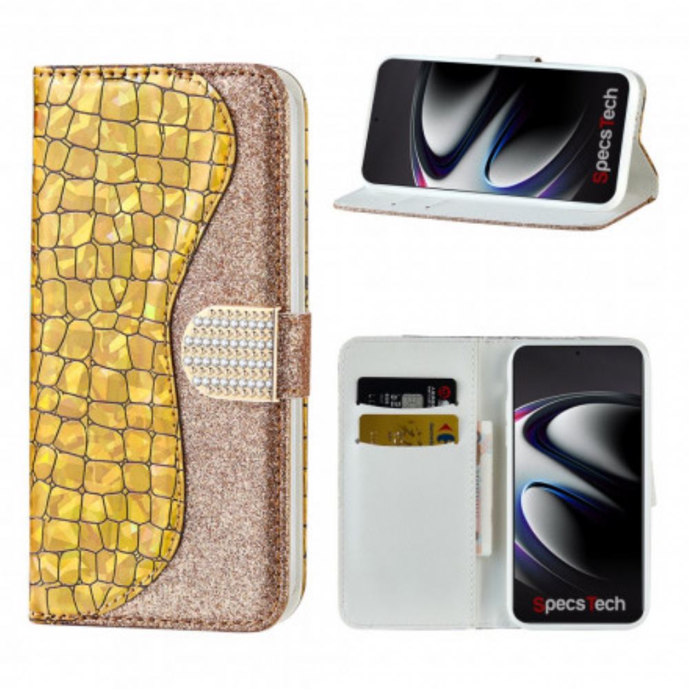 Flipové Pouzdro Na Samsung Galaxy S21 Ultra 5G Diamanty Croco