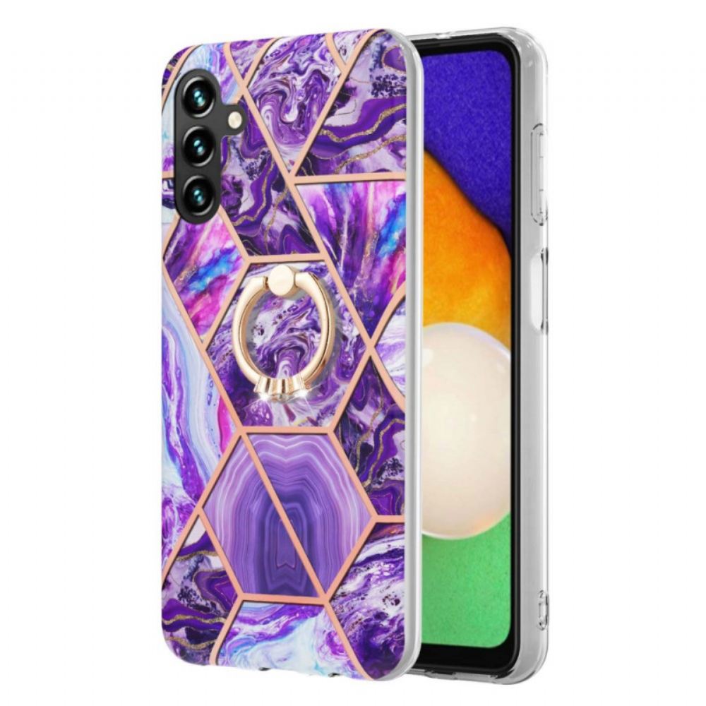 Kryt Na Samsung Galaxy A13 5G Geometrický Mramor S Kroužkovou Podpěrou