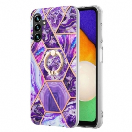 Kryt Na Samsung Galaxy A13 5G Geometrický Mramor S Kroužkovou Podpěrou