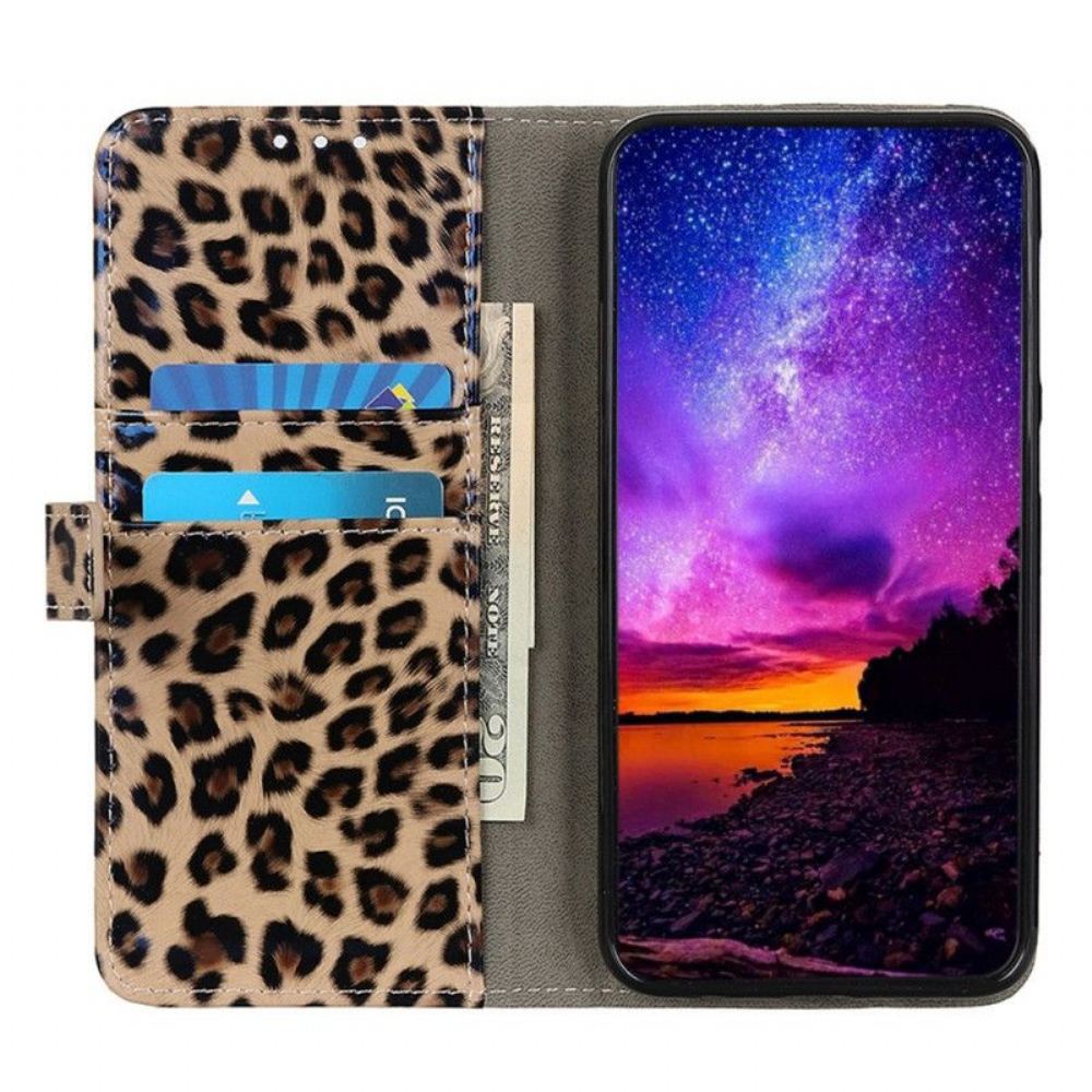 Flipové Pouzdro Na Samsung Galaxy A14 / A14 5G Efekt Leopardí Kůže