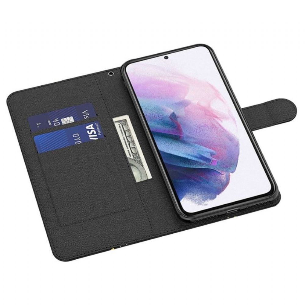 Flipové Pouzdro Na Samsung Galaxy A14 / A14 5G Na Lana Strappy Kitten Dream