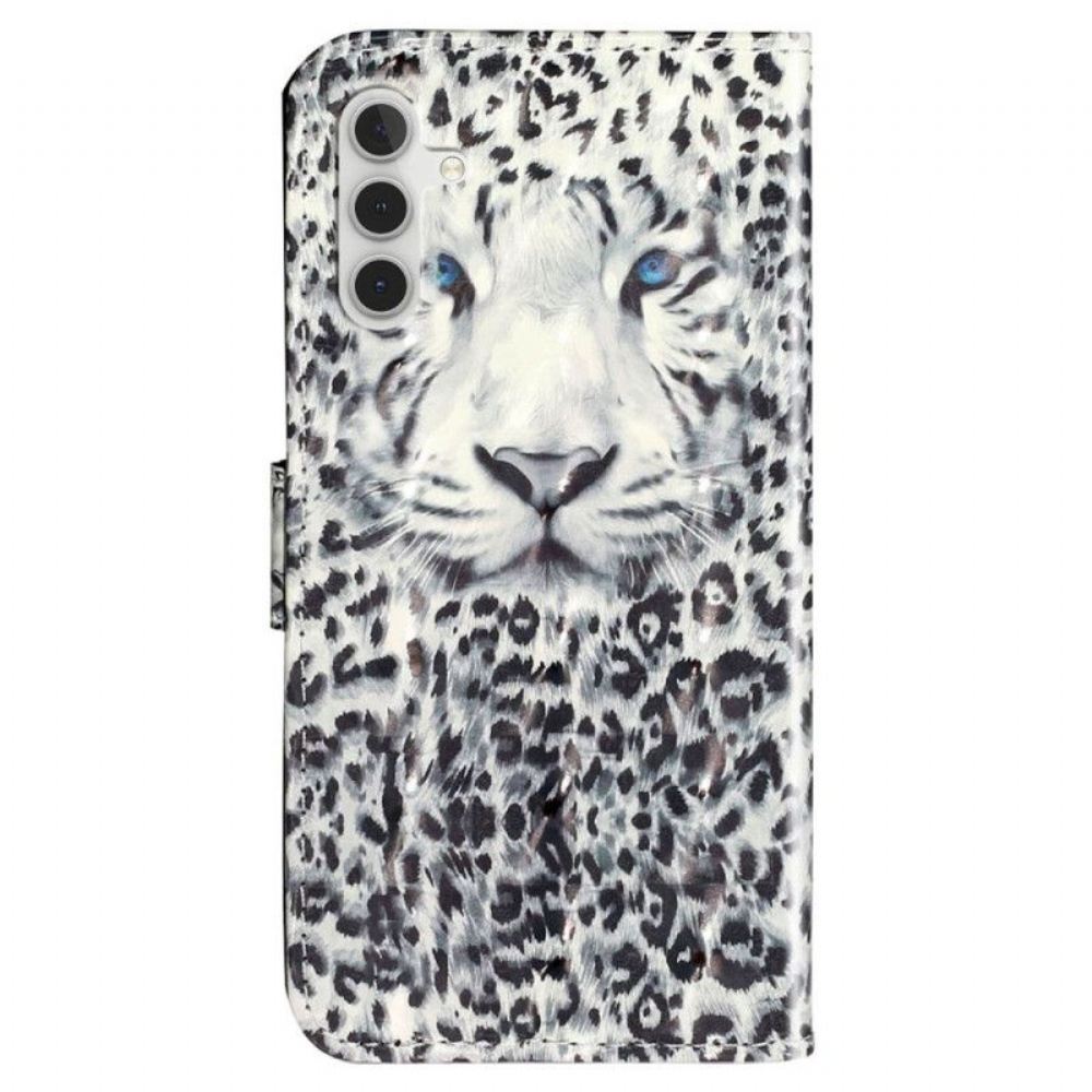 Flipové Pouzdro Na Samsung Galaxy A14 / A14 5G Na Lana Strappy Leopard