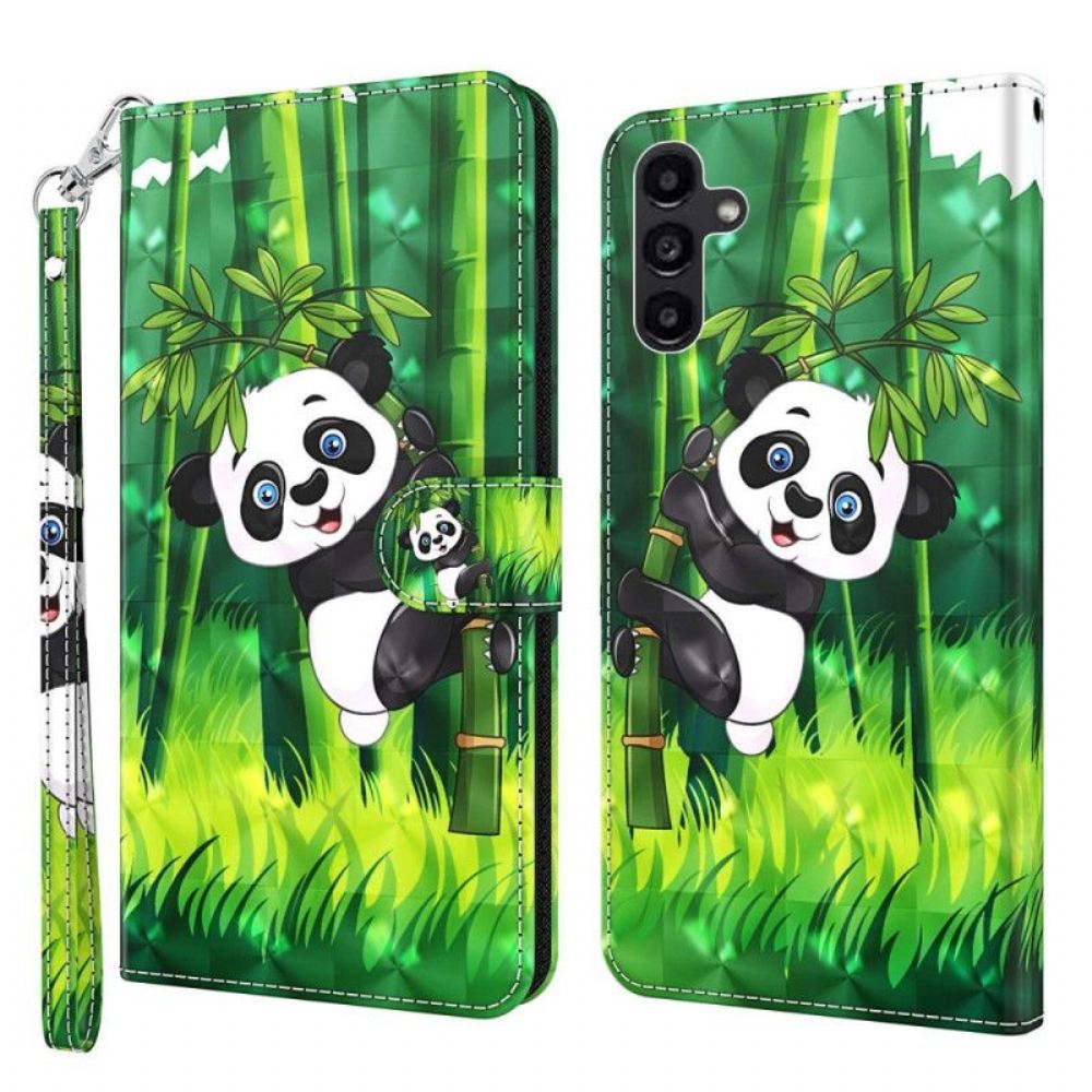 Flipové Pouzdro Na Samsung Galaxy A14 / A14 5G Panda Bambus