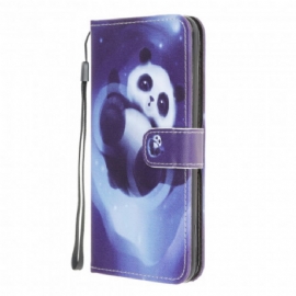 Flipové Pouzdro Na Samsung Galaxy XCover 5 Na Lana Vesmírná Panda S Lanyardem