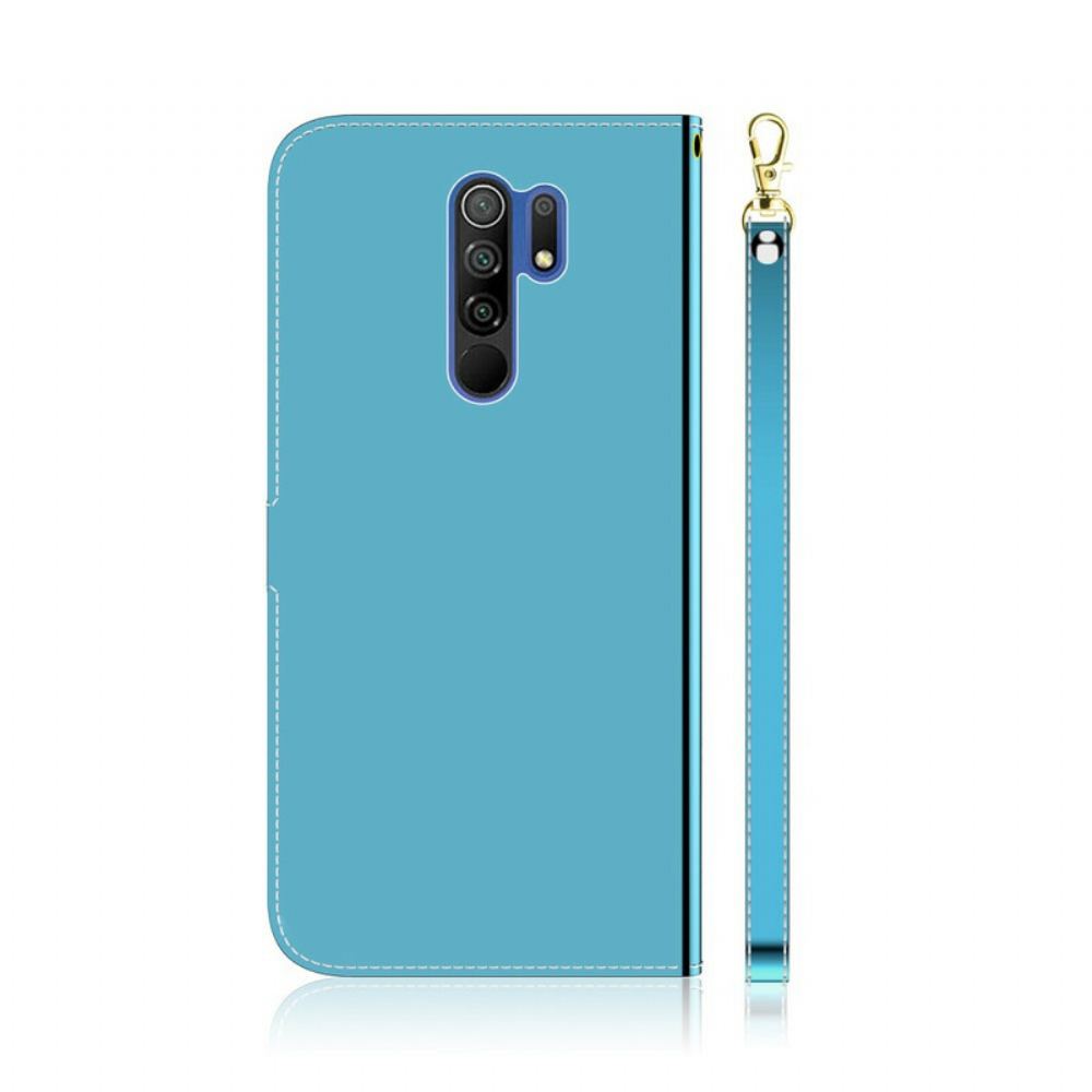 Flipové Pouzdro Na Xiaomi Redmi 9 Kryt Na Zrcadlo Z Umělé Kůže