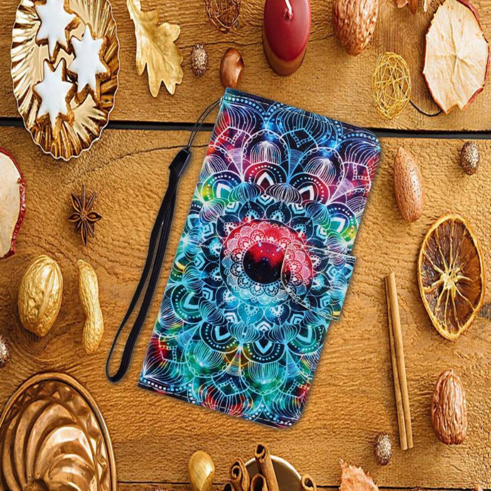 Flipové Pouzdro Na Xiaomi Redmi 9 Na Lana Okázalá Strappy Mandala