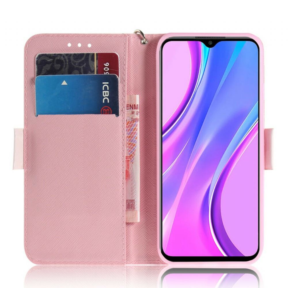 Flipové Pouzdro Na Xiaomi Redmi 9 Na Lana Páskové Čerpadlo