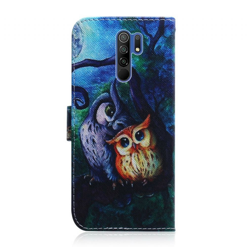 Flipové Pouzdro Na Xiaomi Redmi 9 Malování Sov