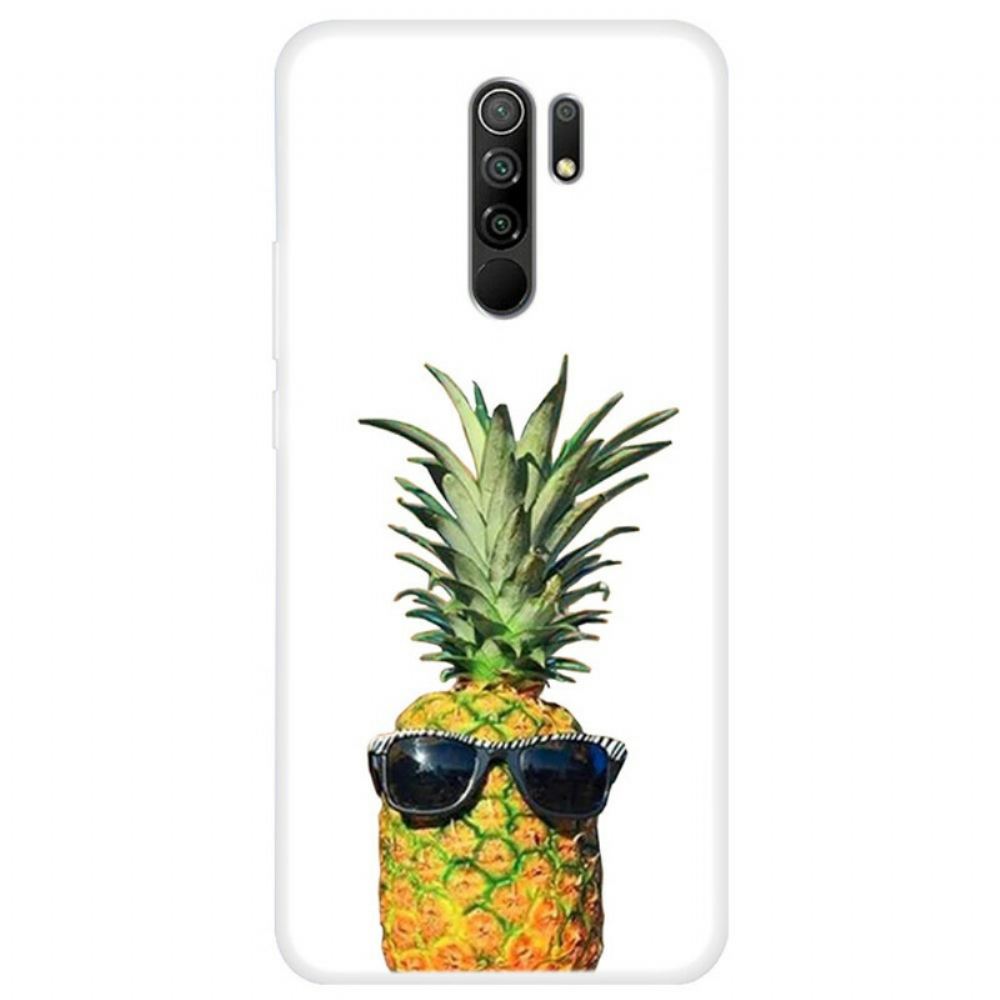 Kryt Na Xiaomi Redmi 9 Průhledný Ananas S Brýlemi