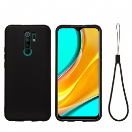 Kryty Na Mobil Na Xiaomi Redmi 9 Tekutý Silikon Se Šňůrkou