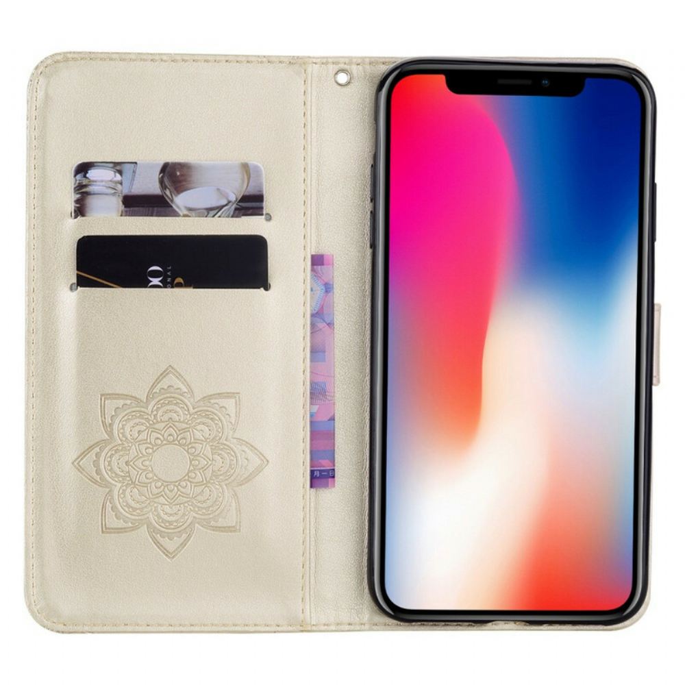 Kožené Pouzdro Na iPhone 12 Mini Sova Mandala A Kouzlo