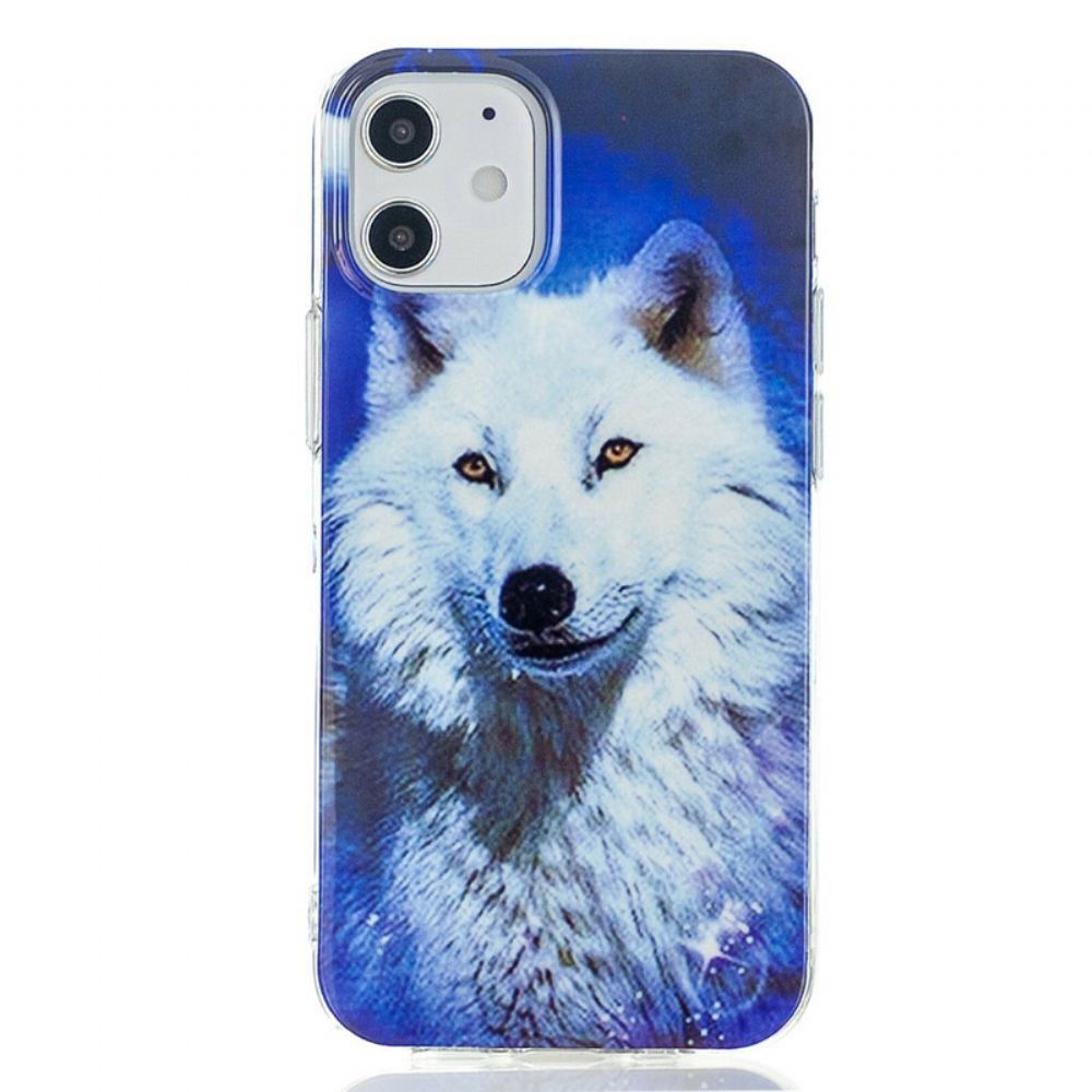 Kryt Na iPhone 12 Mini Fluorescentní Série Wolf