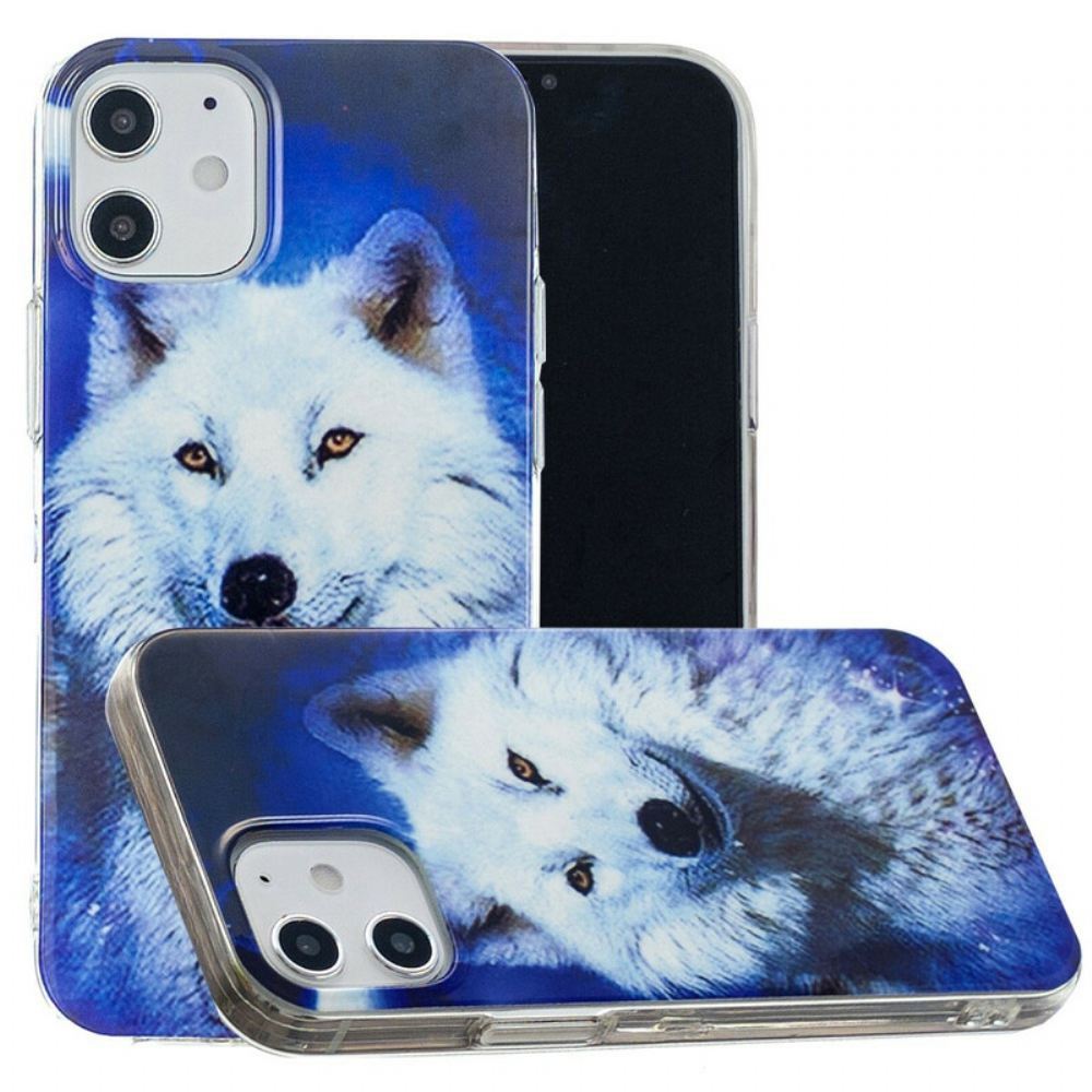 Kryt Na iPhone 12 Mini Fluorescentní Série Wolf