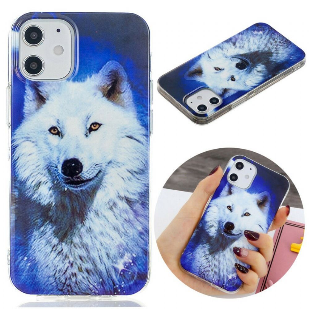 Kryt Na iPhone 12 Mini Fluorescentní Série Wolf