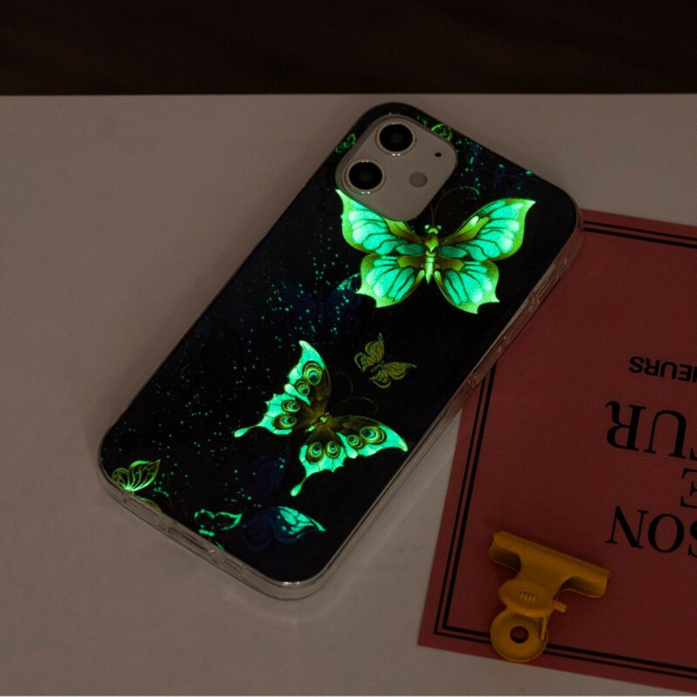 Kryt Na iPhone 12 Mini Řada Fluorescenčních Motýlů