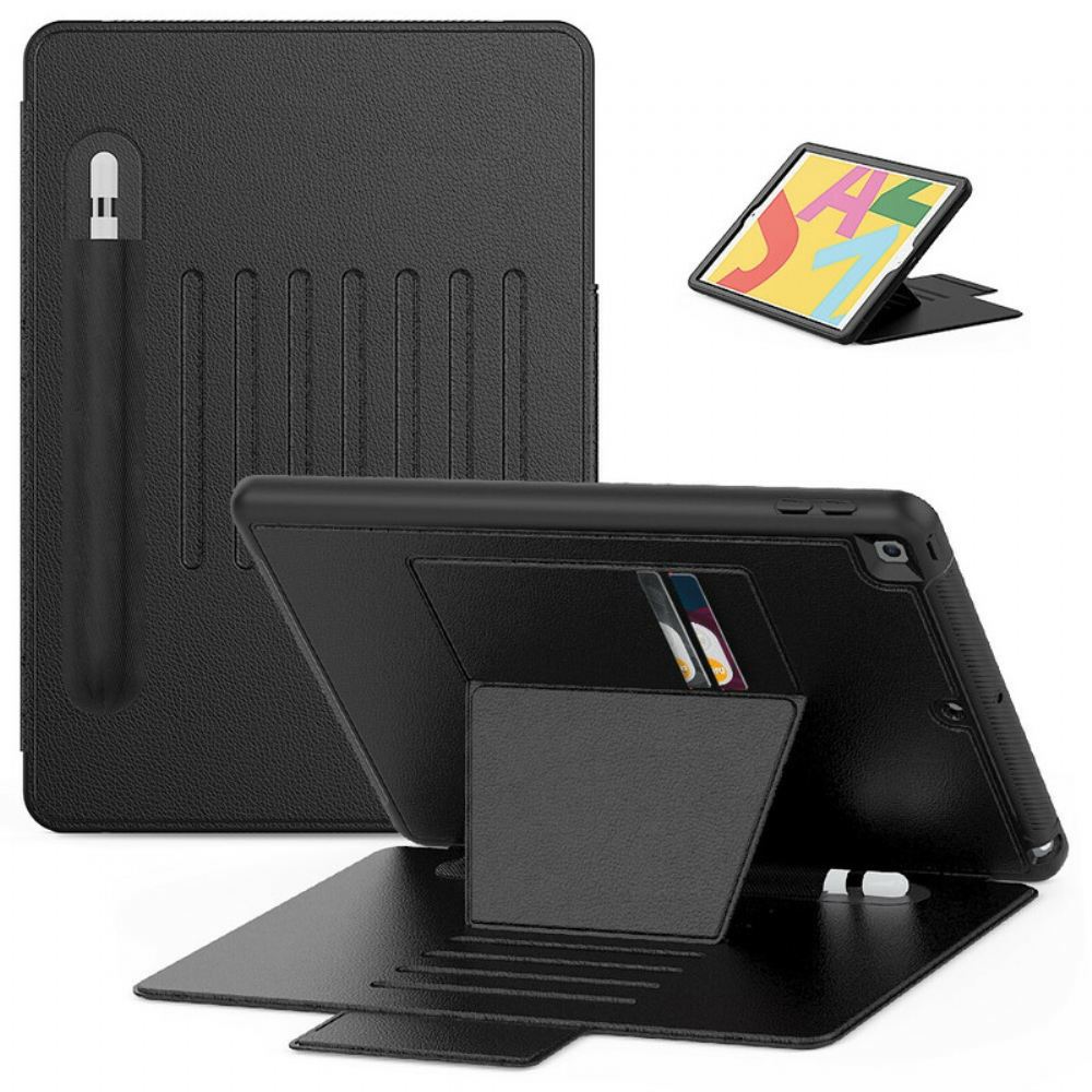 Kožené Pouzdro Folio Na iPad 10.2" (2020) (2019) / Air 10.5" / Pro 10.5" Víceúhelníky A Držák Dotykového Pera