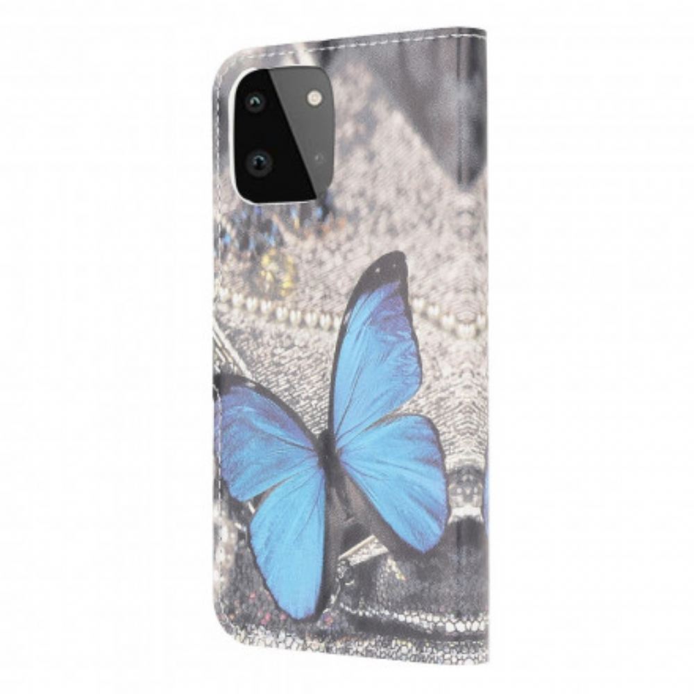 Flipové Pouzdro Na Samsung Galaxy A22 5G Blue Prestige Butterfly