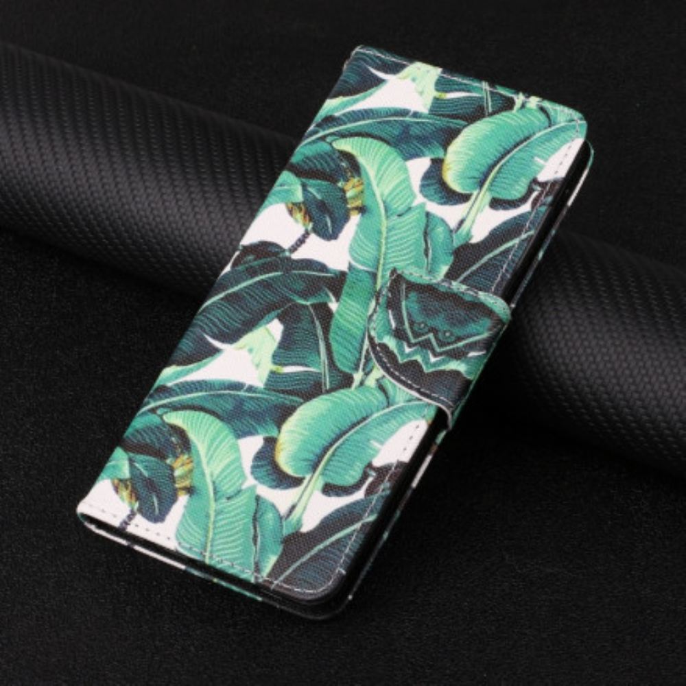 Flipové Pouzdro Na Samsung Galaxy A22 5G Na Lana Strappy Tropical Leaves