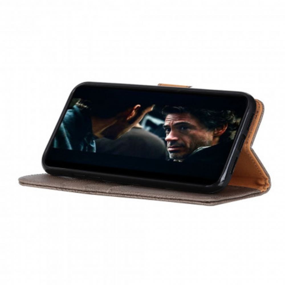 Flipové Pouzdro Na Moto G9 Play Imitace Kůže Khazneh