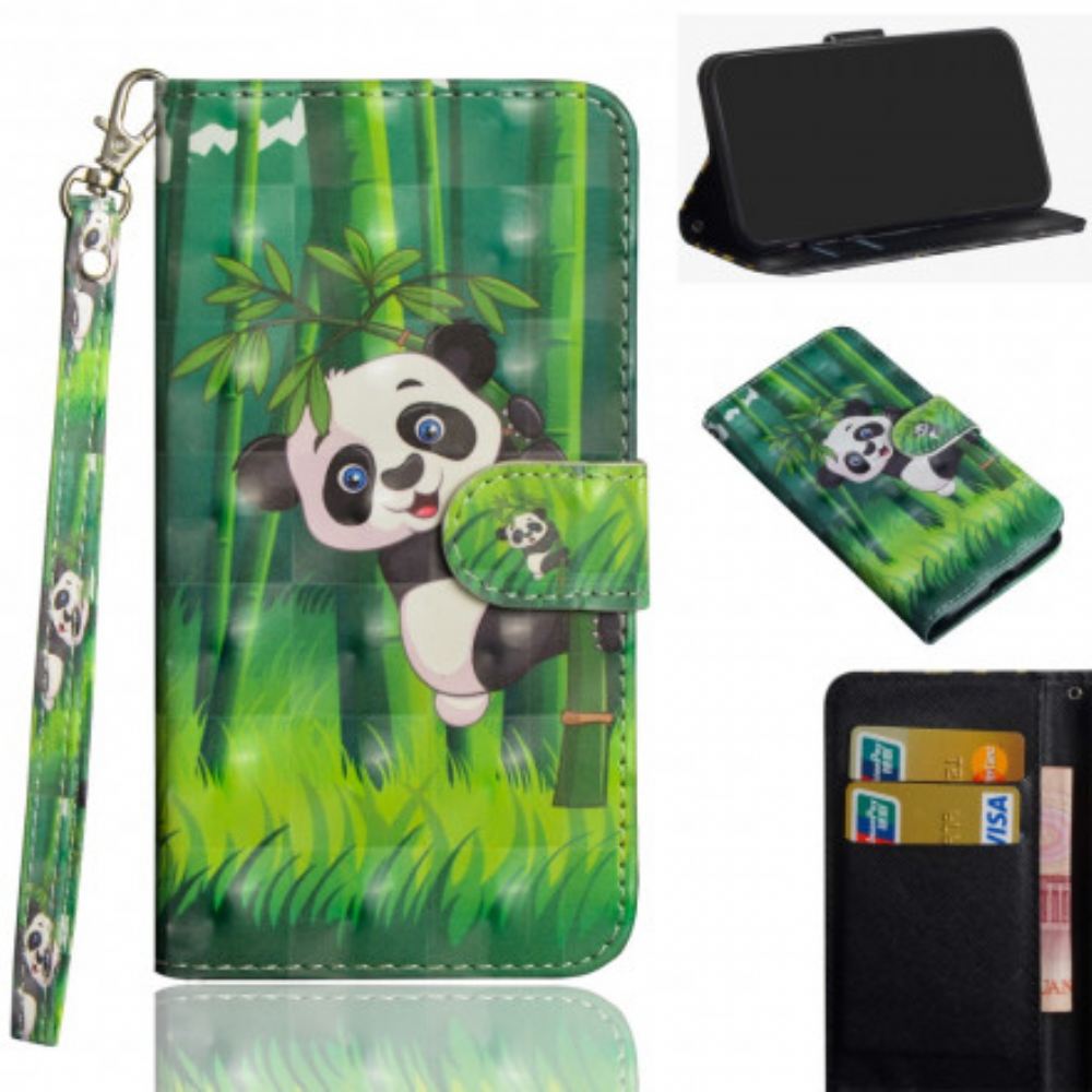 Kožené Pouzdro Na Moto G9 Play Panda A Bambus