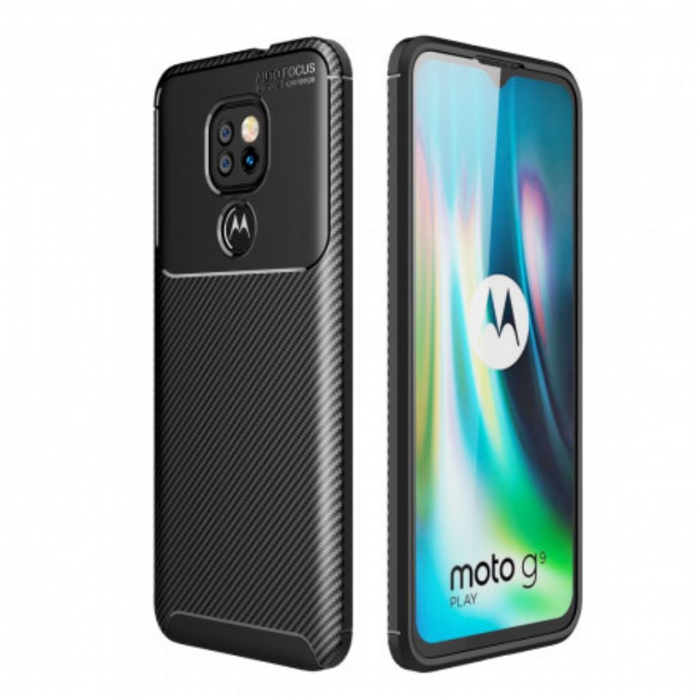 Kryt Na Moto G9 Play Flexibilní Textura Uhlíkových Vláken