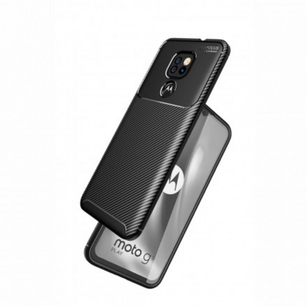 Kryt Na Moto G9 Play Flexibilní Textura Uhlíkových Vláken