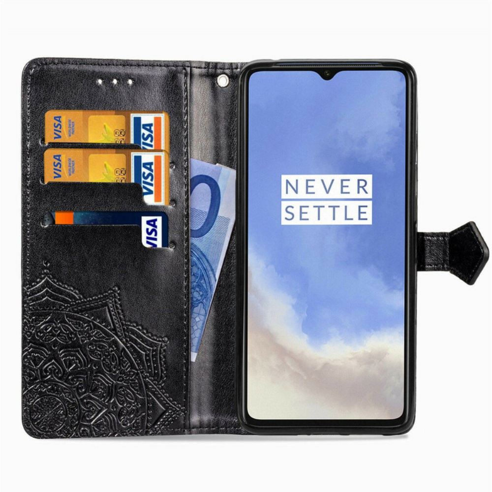 Kožené Pouzdro Na OnePlus 7T Středověká Mandala