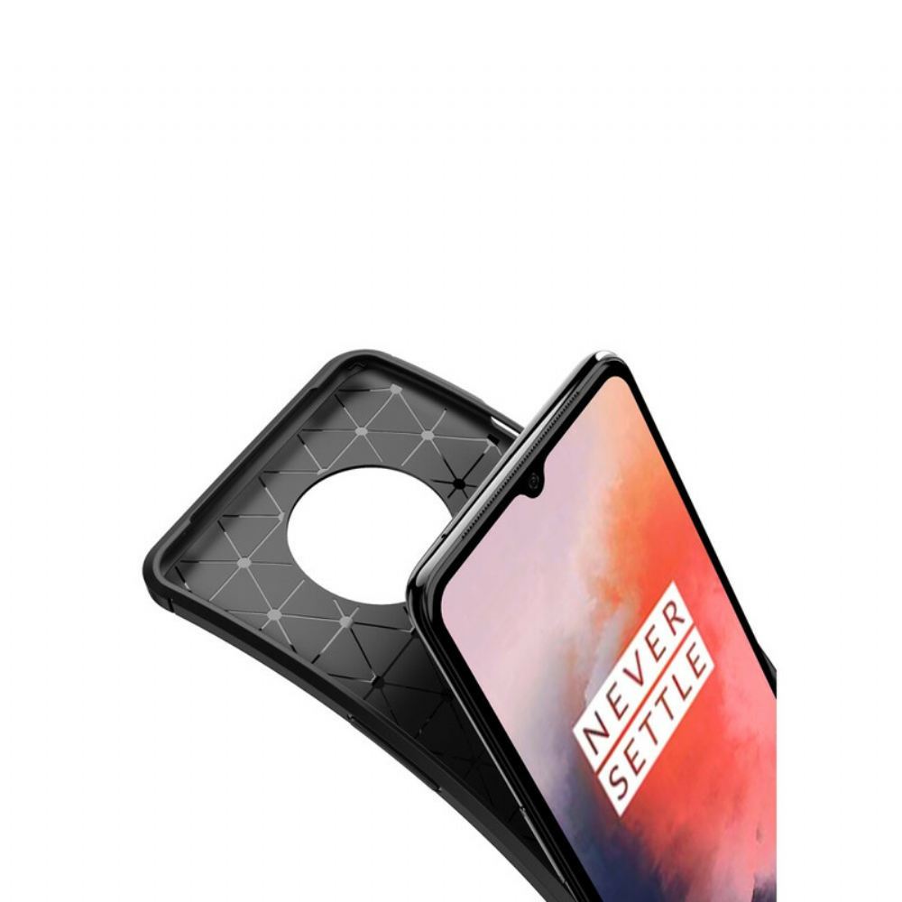 Kryt Na OnePlus 7T Flexibilní Textura Uhlíkových Vláken