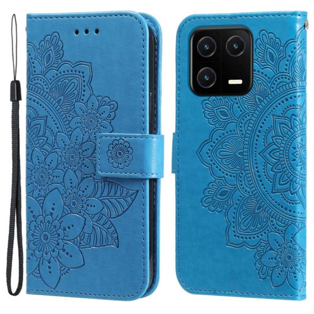 Kožené Pouzdro Na Xiaomi 13 Na Lana Strappy Mandala