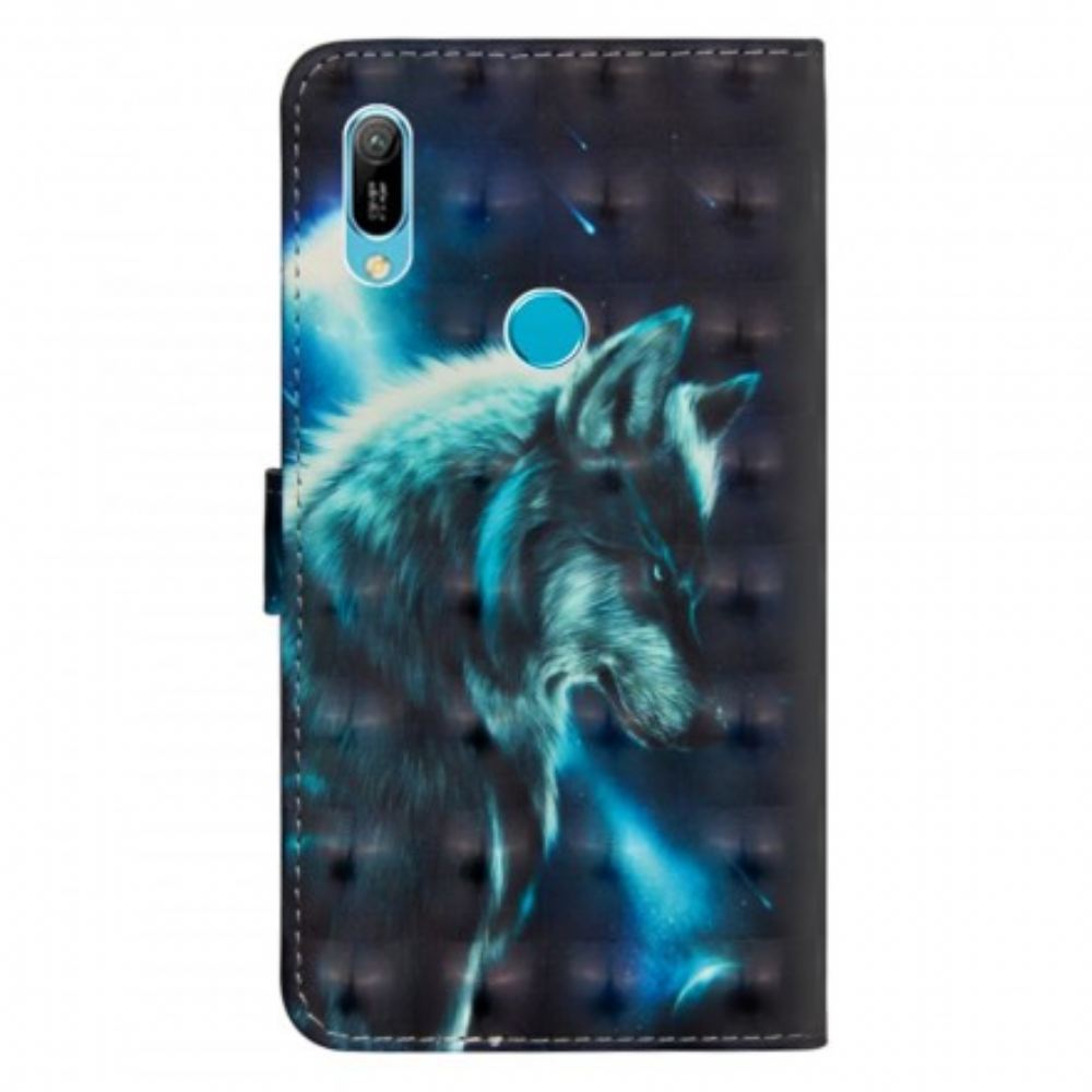 Kožené Pouzdro Na Huawei Y6 2019 / Honor 8A Majestátní Vlk