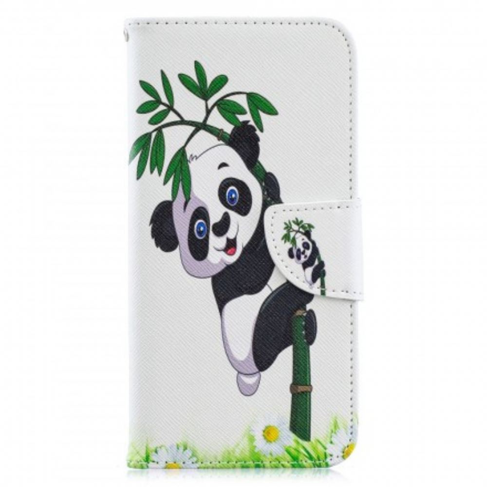 Kožené Pouzdro Na Huawei Y6 2019 / Honor 8A Panda Na Bambusu