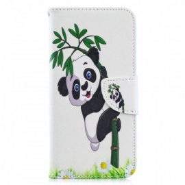 Kožené Pouzdro Na Huawei Y6 2019 / Honor 8A Panda Na Bambusu