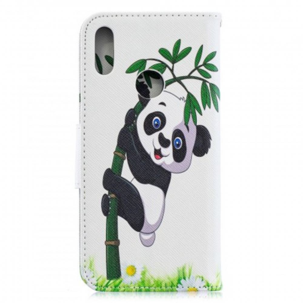 Kožené Pouzdro Na Huawei Y6 2019 / Honor 8A Panda Na Bambusu