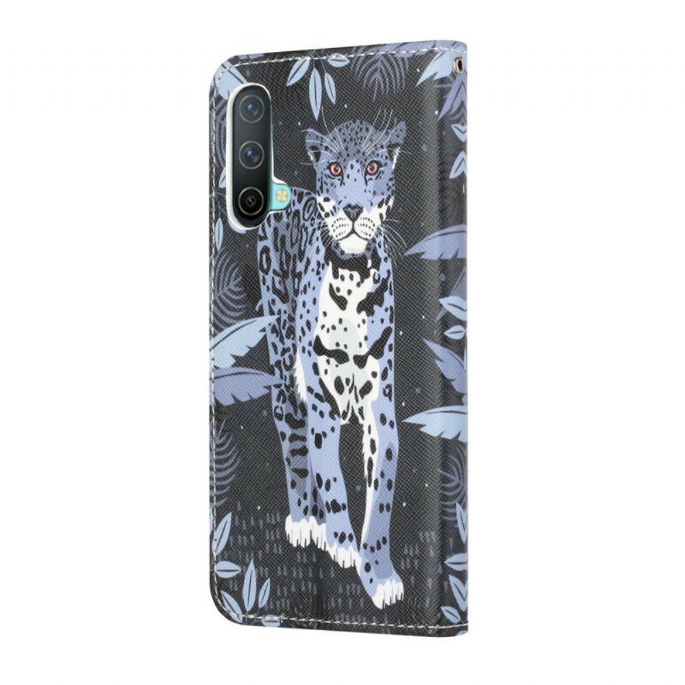 Flipové Pouzdro Na OnePlus Nord CE 5G Na Lana Strappy Leopard