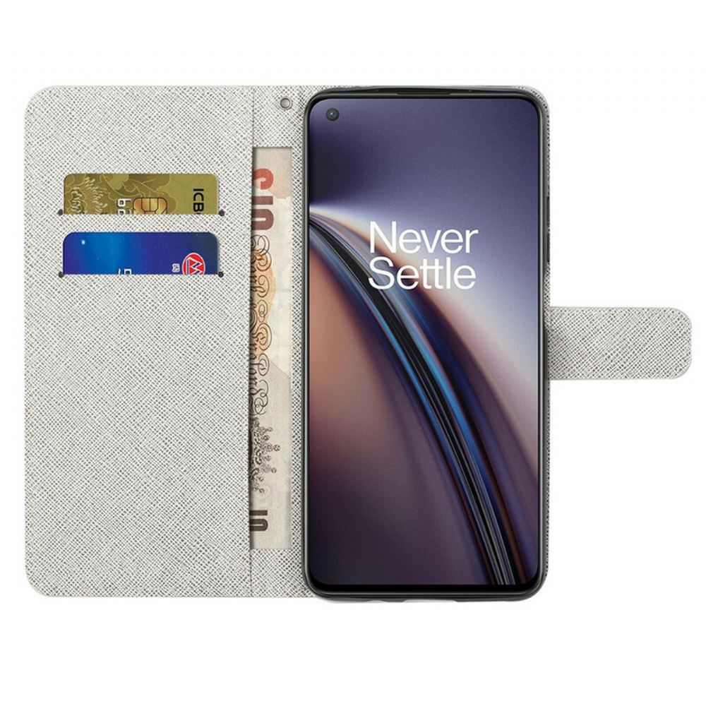 Flipové Pouzdro Na OnePlus Nord CE 5G Na Lana Strappy Vážky