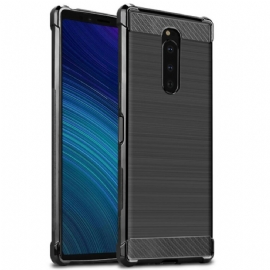 Kryt Na Sony Xperia 1 Kartáčované Uhlíkové Vlákno Řady Imak Vega