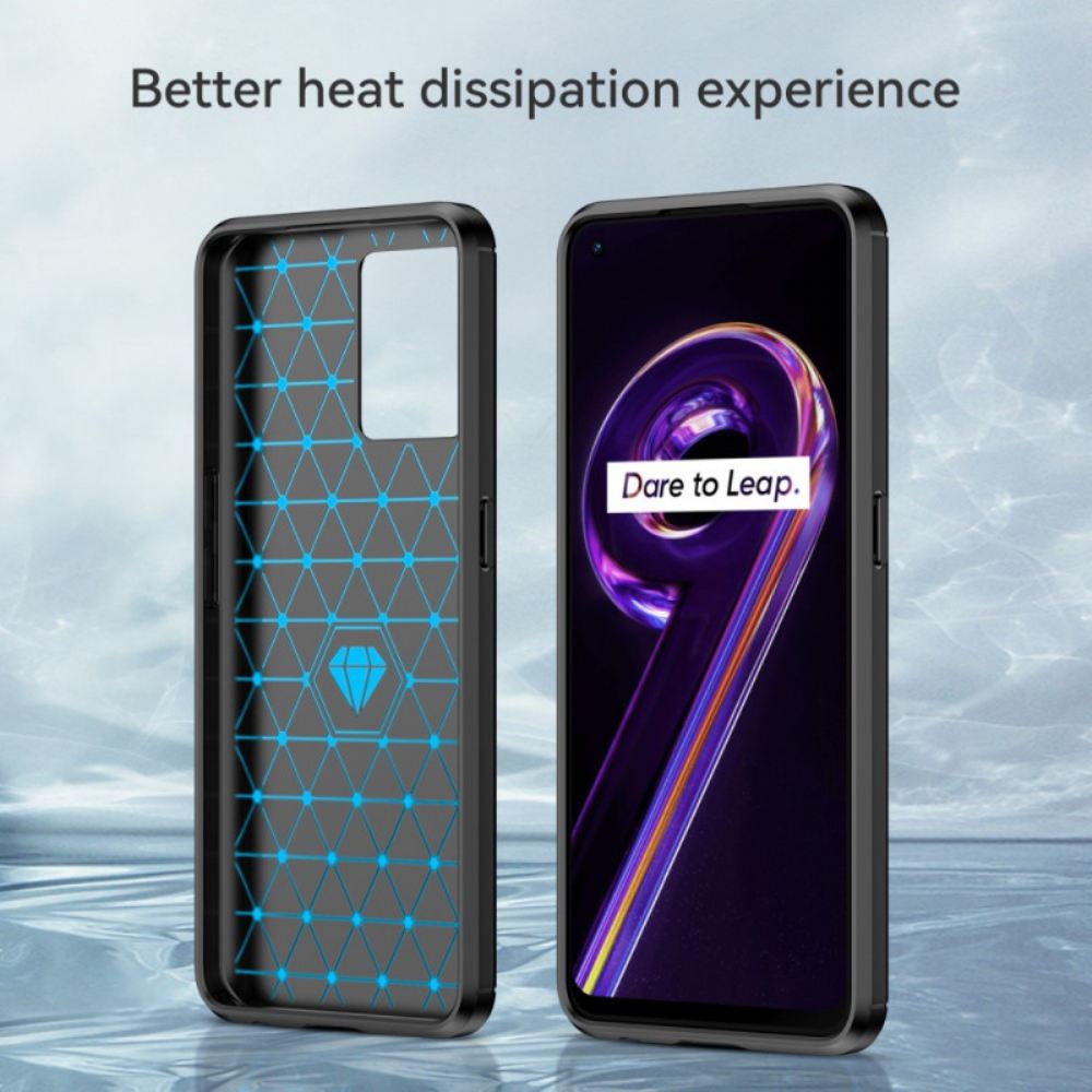 Kryt Na Realme 9 Pro Plus Kartáčované Uhlíkové Vlákno