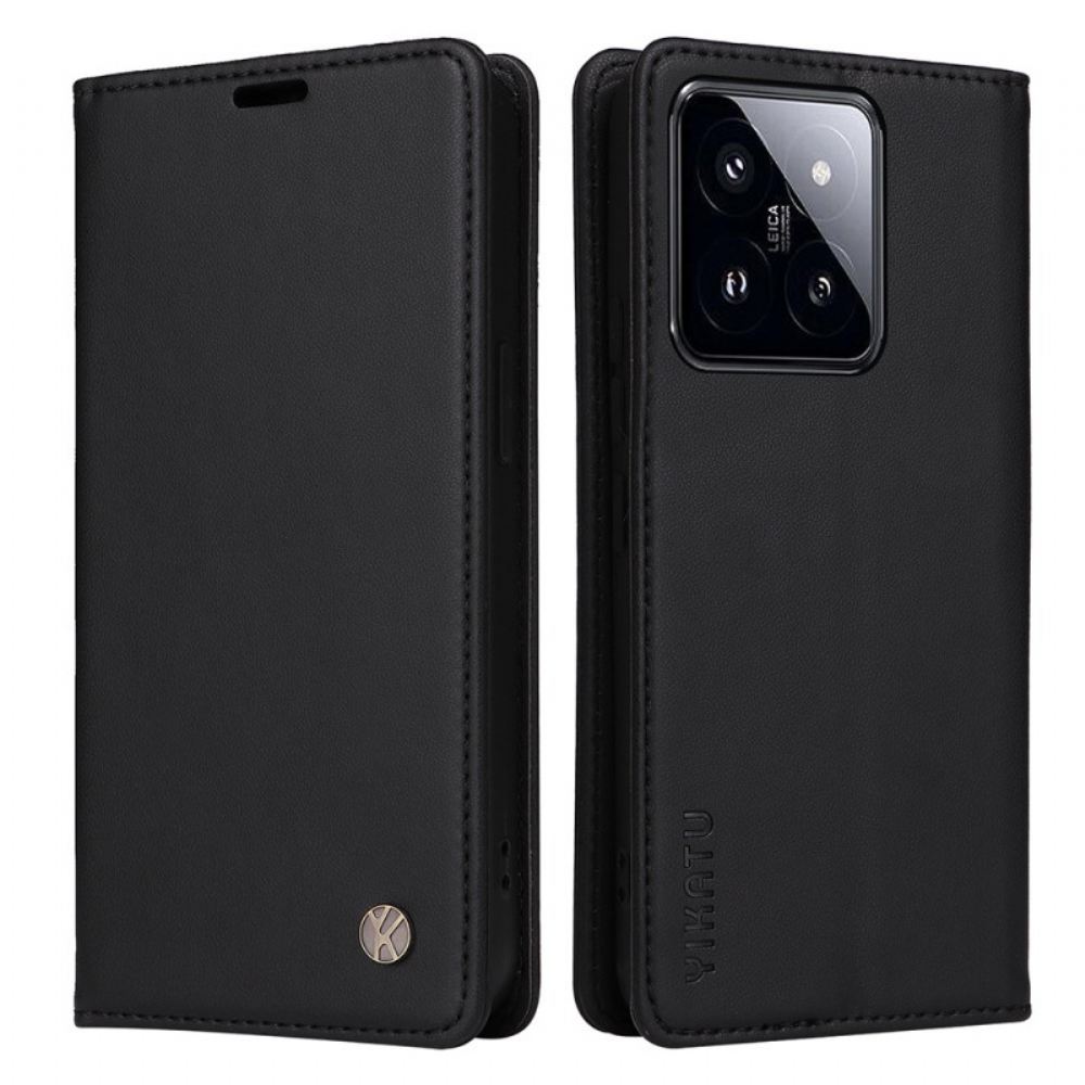 Kožené Pouzdro Folio Na Xiaomi 14 Pro Kožený Styl Yikatu