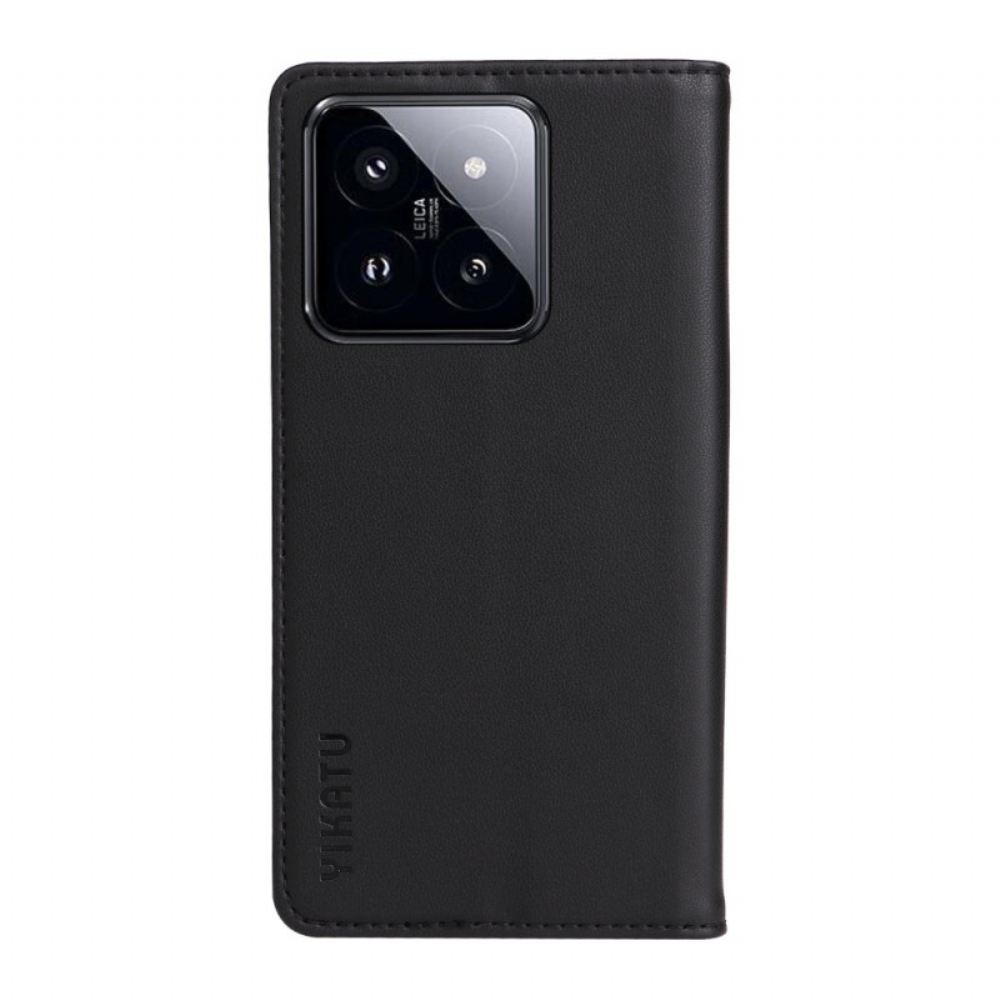 Kožené Pouzdro Folio Na Xiaomi 14 Pro Kožený Styl Yikatu