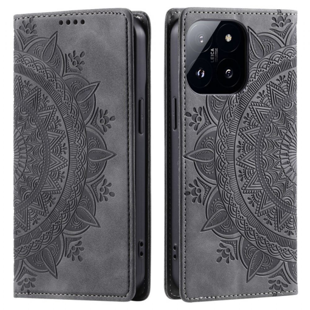 Kožený Kryt Xiaomi 14 Pro Efekt Mandala Suede