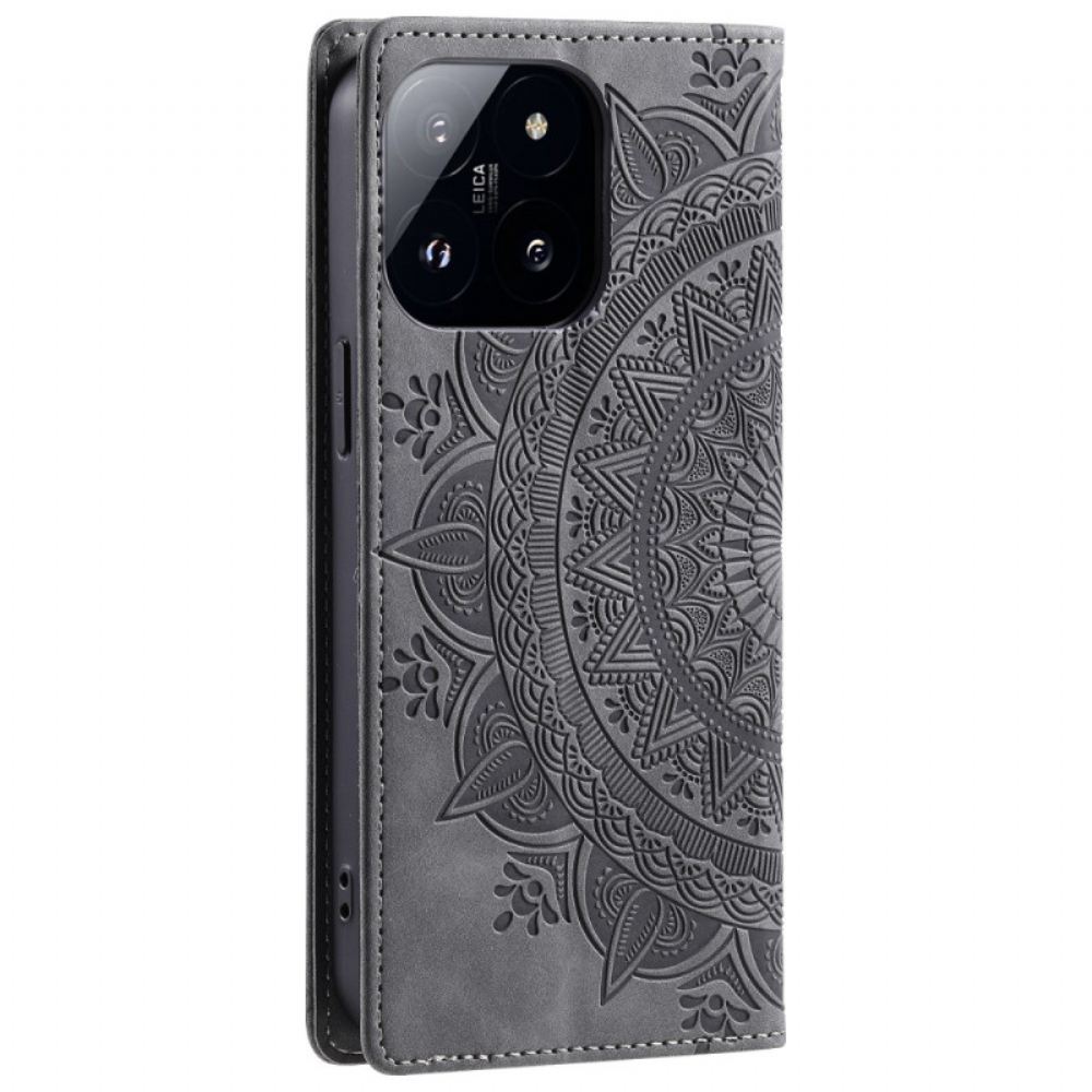 Kožený Kryt Xiaomi 14 Pro Efekt Mandala Suede